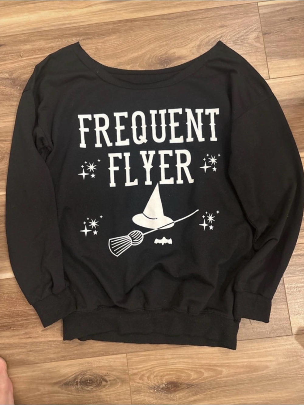 Frequent Flyer Black Graphic Sweatshirt - Women